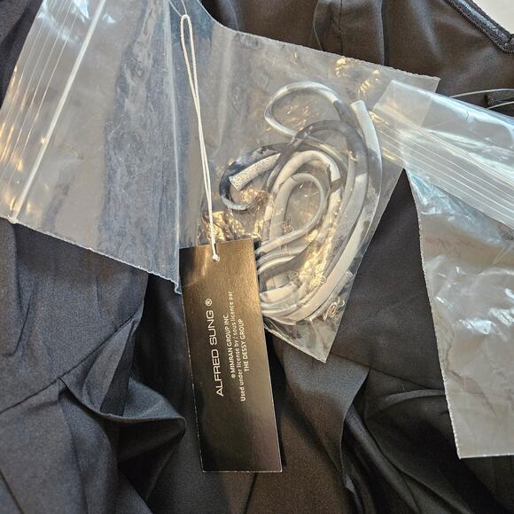 Alfred Sung High Low Bohemian Floral Print Strapless Gown Bridesmaid Size 0 - Picture 7 of 10